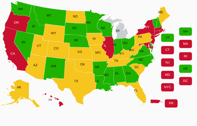 Michigan Concealed Carry Gun Laws CCW & Reciprocity Map USCCA 20210518